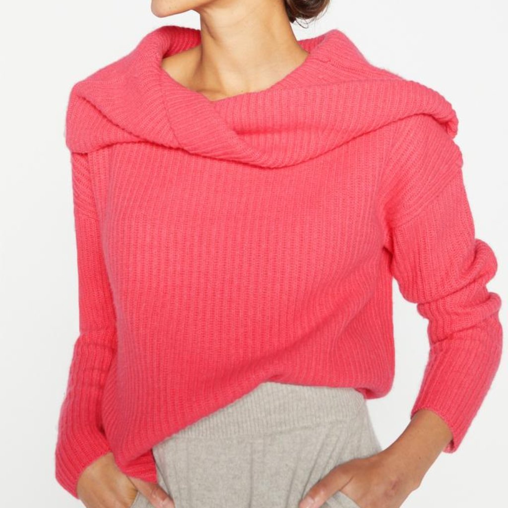 Brochu Walker Riser Reversible Off Shoulder Sweater Nuevo Pink